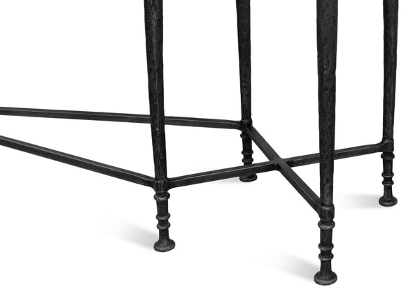 Sarreid Nathaniel Antique Black And Off White Console Table - Stylish Pine And Iron Design For Your Home White  53764