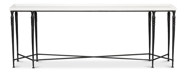 Sarreid Nathaniel Antique Black And Off White Console Table - Stylish Pine And Iron Design For Your Home White  53764