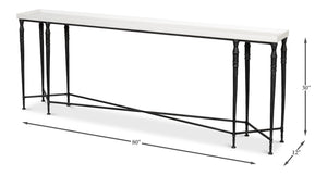 Sarreid Nathaniel Antique Black And Off White Console Table - Stylish Pine And Iron Design For Your Home White  53764