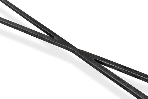 Sarreid Nathaniel Antique Black Base Console Table With Elegant Off White Top - Stylish Pine & Iron Design White  53765