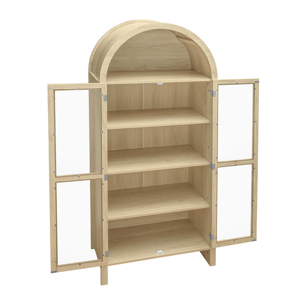 English Elm 70.28" Tall Arched Kitchen Pantry - Modern Farmhouse Cabinet With Adjustable Shelves For Versatile Storage W688P204446