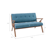 INK+IVY Rocket Industrial Loveseat II106-0226 Blue