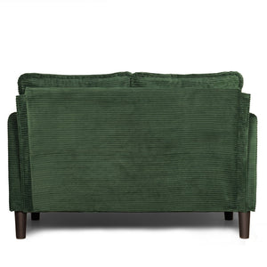English Elm 48" Corduroy Compact Loveseat with Side Pocket Solid Wood Frame for Small Spaces Dark Green W2715P409866