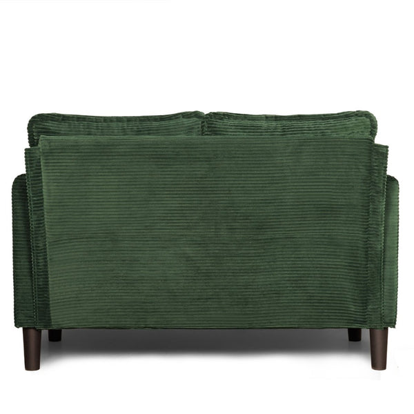English Elm 48" Corduroy Compact Loveseat with Side Pocket Solid Wood Frame for Small Spaces Dark Green W2715P409866