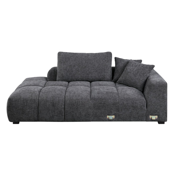 English Elm Chosen Chenille Sectional Sofa with Toss Pillows and Dual Chaises, Pocket Coil Seats, Durable Frame Gray 43 L x 81.88 W x 16.5 H B2726S00038