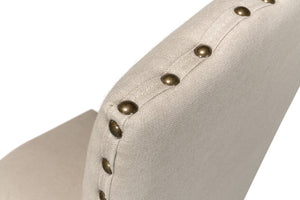 Sarreid Thorne Side Chair In Beige Linen - Distressed Oak Finish, Perfect For Stylish Dining Spaces! Beige  53777