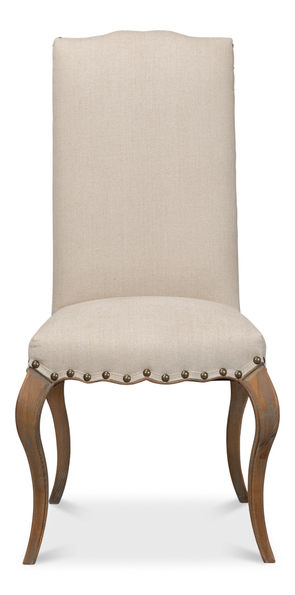 Sarreid Thorne Side Chair In Beige Linen - Distressed Oak Finish, Perfect For Stylish Dining Spaces! Beige  53777