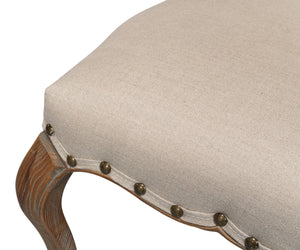 Sarreid Thorne Side Chair In Beige Linen - Distressed Oak Finish, Perfect For Stylish Dining Spaces! Beige  53777