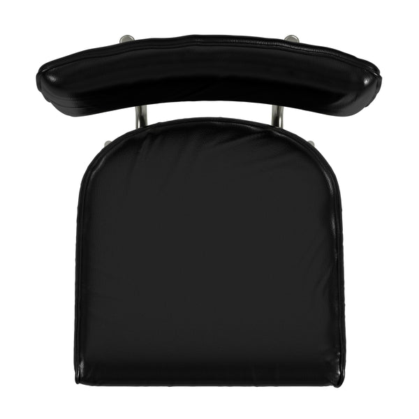 Butler Specialty Saddle Rustic Glam Leather Counter Stool With Back For Kitchen, Stylish Metal Legs, Comfortable Seating Black Iron,Leather,Plywood,Tris Free Fr Foam 5378034-butler