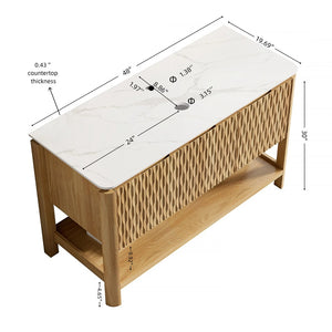 English Elm Nyah Carrara Sintered Stone Vanity Countertop with Undermount Ceramic Basin 48 Inch W2615P346331