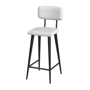 Butler Specialty Saddle Rustic Glam Leather Counter Stool With Back For Kitchen, Stylish Metal Legs, Comfortable Seating White Iron,Leather,Plywood,Tris Free Fr Foam 5378411-butler