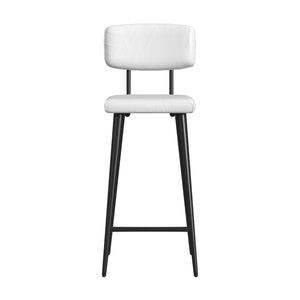 Butler Specialty Saddle Rustic Glam Leather Counter Stool With Back For Kitchen, Stylish Metal Legs, Comfortable Seating White Iron,Leather,Plywood,Tris Free Fr Foam 5378411-butler