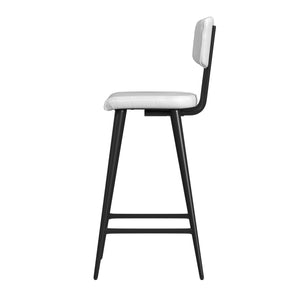Butler Specialty Saddle Rustic Glam Leather Counter Stool With Back For Kitchen, Stylish Metal Legs, Comfortable Seating White Iron,Leather,Plywood,Tris Free Fr Foam 5378411-butler