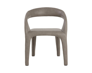 Sunpan ATIKA Dining Armchair - Sculpted Comfort and Modern Minimalism for Your Contemporary Space Taupe 112411
