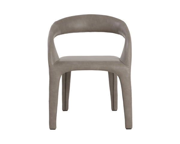 Sunpan ATIKA Dining Armchair - Sculpted Comfort and Modern Minimalism for Your Contemporary Space Taupe 112411