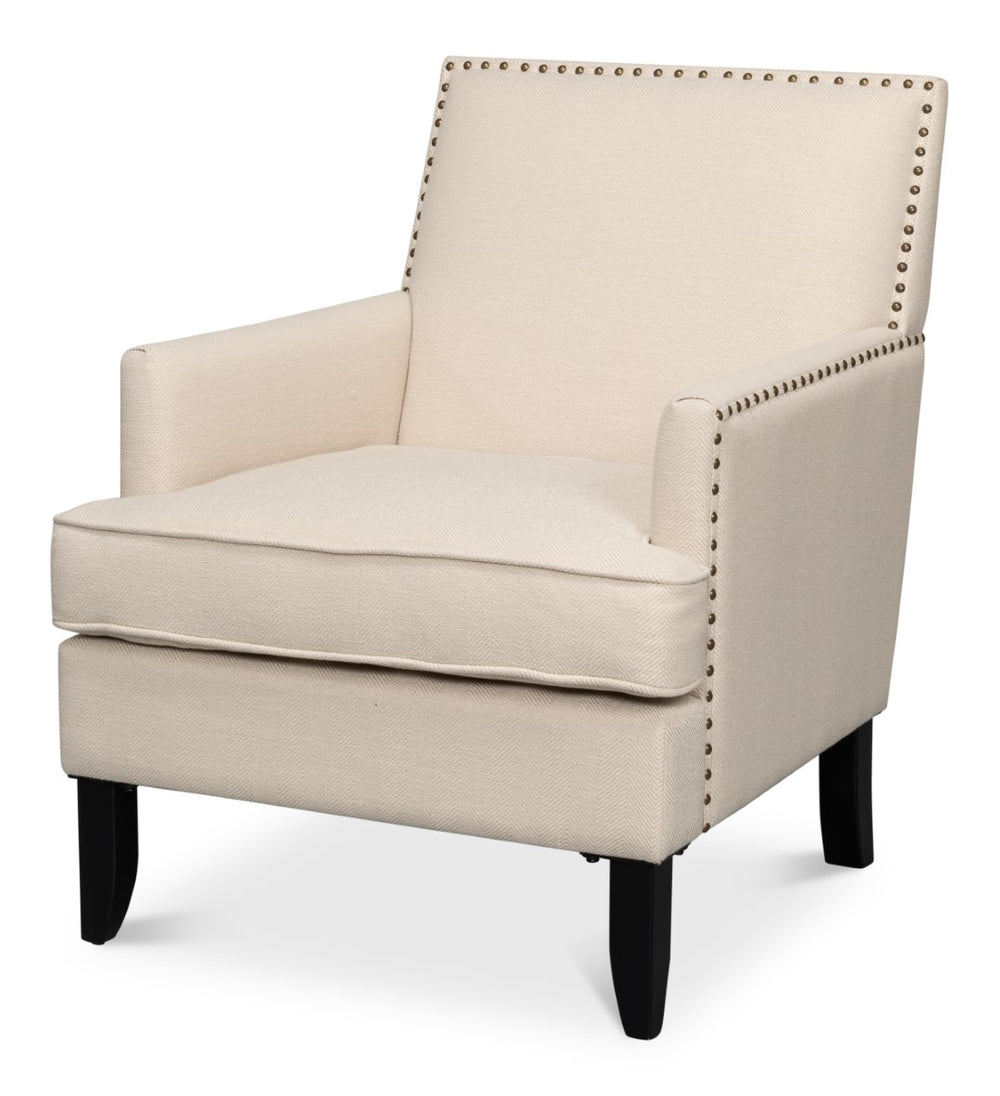 Sarreid Grady Chair Fabric - Elegant Maple & Soft Linen Upholstery For A Stylish Home Décor Upgrade Ivory  53787