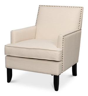 Sarreid Grady Chair Fabric - Elegant Maple & Soft Linen Upholstery For A Stylish Home Décor Upgrade Ivory  53787