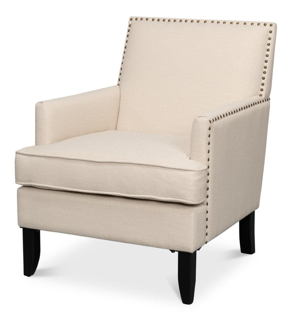 Sarreid Grady Chair Fabric - Elegant Maple & Soft Linen Upholstery For A Stylish Home Décor Upgrade Ivory  53787