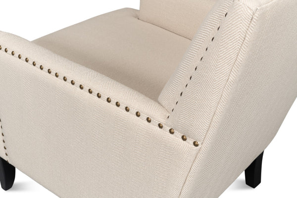Sarreid Grady Chair Fabric - Elegant Maple & Soft Linen Upholstery For A Stylish Home Décor Upgrade Ivory  53787