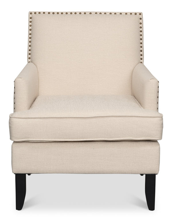 Sarreid Grady Chair Fabric - Elegant Maple & Soft Linen Upholstery For A Stylish Home Décor Upgrade Ivory  53787