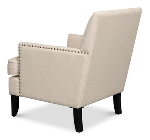 Sarreid Grady Chair Fabric - Elegant Maple & Soft Linen Upholstery For A Stylish Home Décor Upgrade Ivory  53787