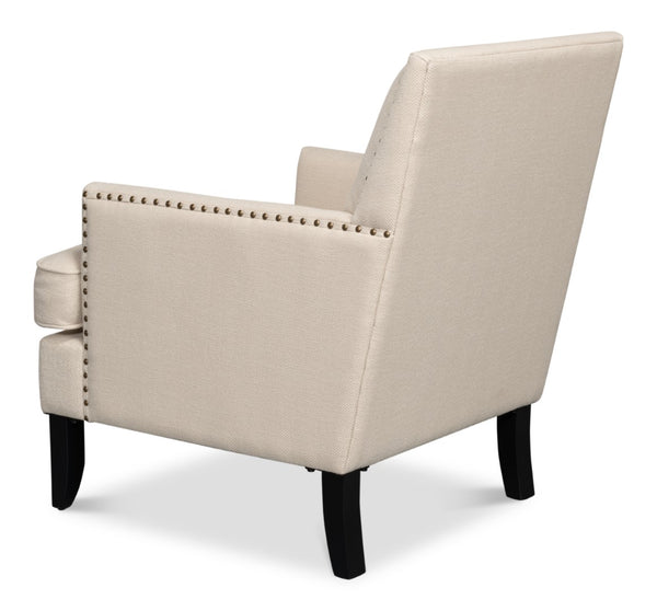 Sarreid Grady Chair Fabric - Elegant Maple & Soft Linen Upholstery For A Stylish Home Décor Upgrade Ivory  53787