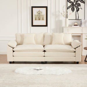 English Elm Wider Ergonomic Loveseat with Breathable Chenille Upholstery, Modular Design, Plush Double-Layer Cushioning W1143S00035 W1143S00035