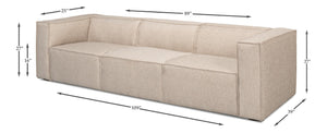 Sarreid Miles Sofa Fabric - Stylish Maple Linen Upholstery For Elegant Living Room Comfort And Durability Beige  53792