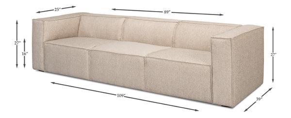 Sarreid Miles Sofa Fabric - Stylish Maple Linen Upholstery For Elegant Living Room Comfort And Durability Beige  53792