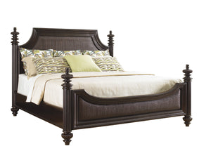 Lexington Tommy Bahama Home Harbour Point Bed - Exquisite Ribbon Stripe Mahogany Design For Elegant Island Living Experience Kona  537-134c