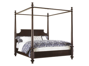 Lexington Tommy Bahama Home Diamond Head Bed - Elegant Mahogany Canopy Design For Luxurious Island Living And Timeless Style Kona  537-174c