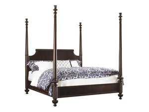Lexington Tommy Bahama Home Diamond Head Bed - Elegant Mahogany Canopy Design For Luxurious Island Living And Timeless Style Kona  537-174c