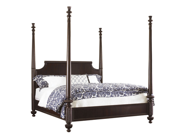 Lexington Tommy Bahama Home Diamond Head Bed - Elegant Mahogany Canopy Design For Luxurious Island Living And Timeless Style Kona  537-174c