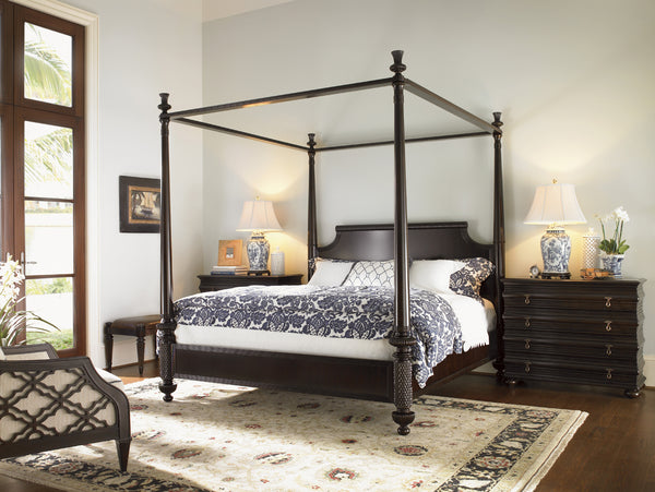 Lexington Tommy Bahama Home Diamond Head Bed - Elegant Mahogany Canopy Design For Luxurious Island Living And Timeless Style Kona  537-174c