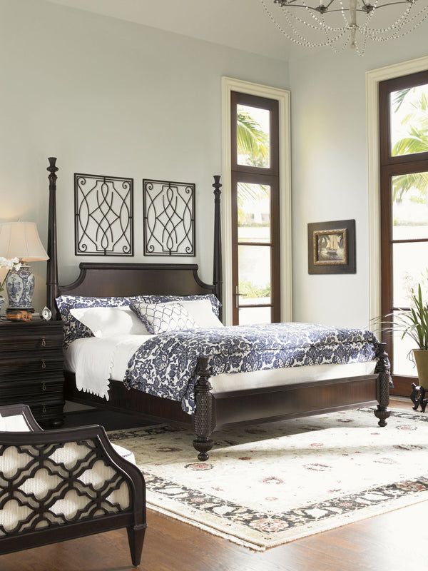 Lexington Tommy Bahama Home Diamond Head Bed - Elegant Mahogany Canopy Design For Luxurious Island Living And Timeless Style Kona  537-174c