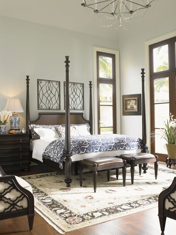 Lexington Tommy Bahama Home Diamond Head Bed - Elegant Mahogany Canopy Design For Luxurious Island Living And Timeless Style Kona  537-174c