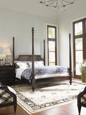 Lexington Tommy Bahama Home Diamond Head Bed - Elegant Mahogany Canopy Design For Luxurious Island Living And Timeless Style Kona  537-174c