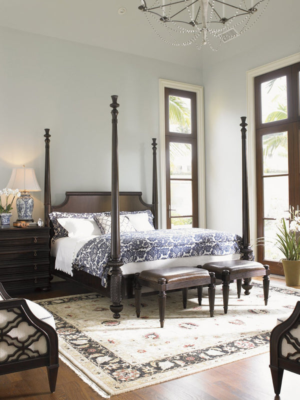 Lexington Tommy Bahama Home Diamond Head Bed - Elegant Mahogany Canopy Design For Luxurious Island Living And Timeless Style Kona  537-174c