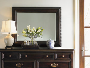 Lexington Tommy Bahama Home Landscape Mirror - Elegant Oahu-inspired Design With Pineapple Carvings For Refined Island Living Kona  537-206