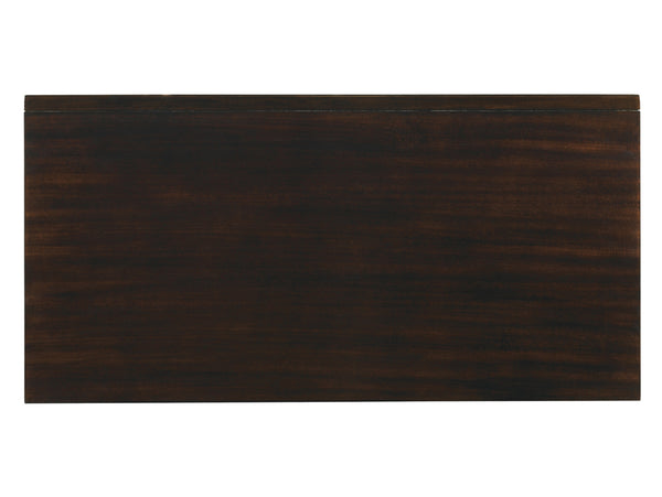 Lexington Tommy Bahama Home Starlight Mirrored Nightstand - Elegant Ribbon Stripe Mahogany With Antique Mirror Drawers & Shell Pulls Kona  537-624