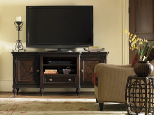Lexington Tommy Bahama Home Maui Media Console - Elegant Ribbon Stripe Mahogany Design With Bamboo Doors And Adjustable Shelves Kona  537-907
