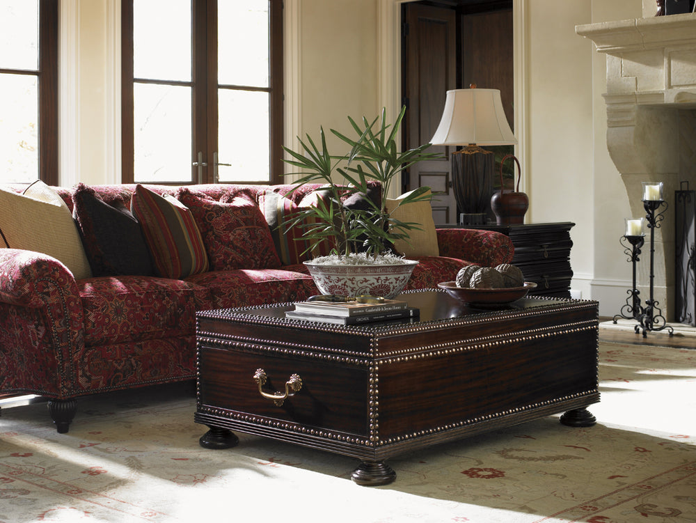 Lexington Tommy Bahama Home Sunset Cocktail Table - Exquisite Mahogany With Antique Brass Accents And Elegant Storage Drawers Kona  537-945