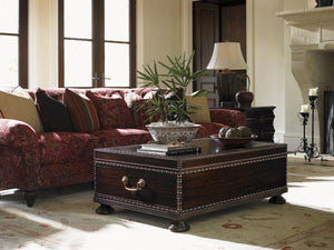 Lexington Tommy Bahama Home Sunset Cocktail Table - Exquisite Mahogany With Antique Brass Accents And Elegant Storage Drawers Kona  537-945