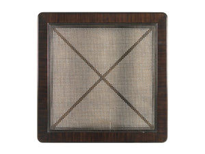 Lexington Tommy Bahama Home Tropic Cocktail Table - Elegant Ribbon Stripe Mahogany Design With Woven Wicker Shelf & Glass Top Kona  537-947