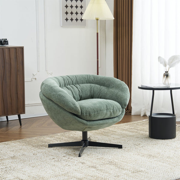 English Elm Christopher Knight Home® - Modern Chenille Office Chair 360° Swivel Accent Seat with Plush Upholstery, Compact Cozy Reading Spot Green N817P207777L