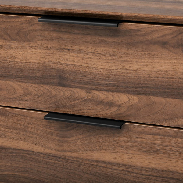 English Elm Modern TV Stand Walnut 70.8" Mid-Century Media Console for 75"+ TVs with Glass Doors, Drawers & Cable Management N710P222776P