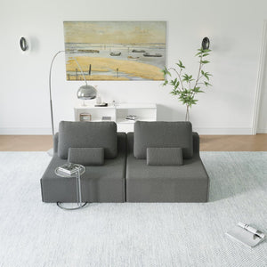 English Elm Oversized Modular Sectional Sofa - Luxurious Boucle Couch Set, Customizable Design For Ultimate Comfort W3361S00010-GIGA