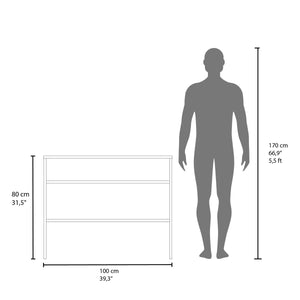 English Elm White Console Table with Open Shelves Modern Minimalist Desk 39.3" Wide White Finish for Display & Storage, Compact Elegance B062P252154