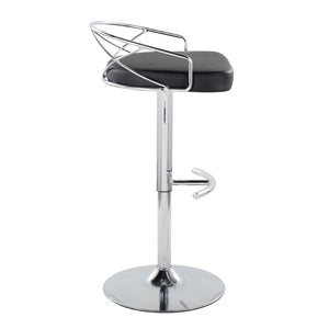English Elm Adjustable Swivel Barstools Mid-century Modern Walnut and Cream Faux Leather Set of 2 B202S02169