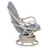 OSP Home Furnishings Lanai Rattan Swivel Rocker Grey